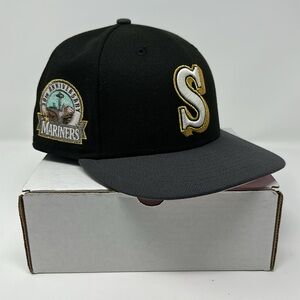Hat Club Seattle Mariners “Graphite” Fitted Hat Size 7 3/8